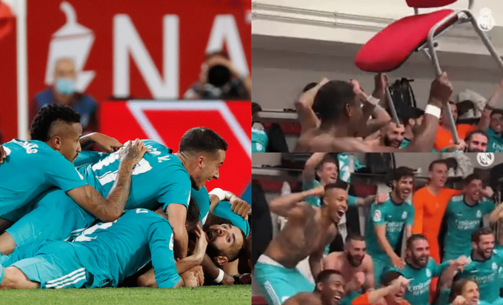 Real Madrid festeja tras vencer al Sevilla
