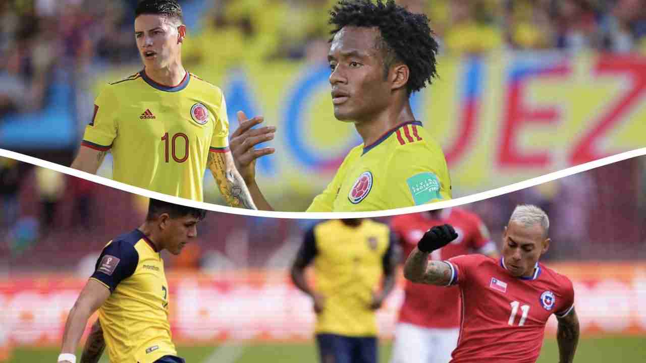 Collage selección Colombia, Chile y Ecuador. Foto: AP.