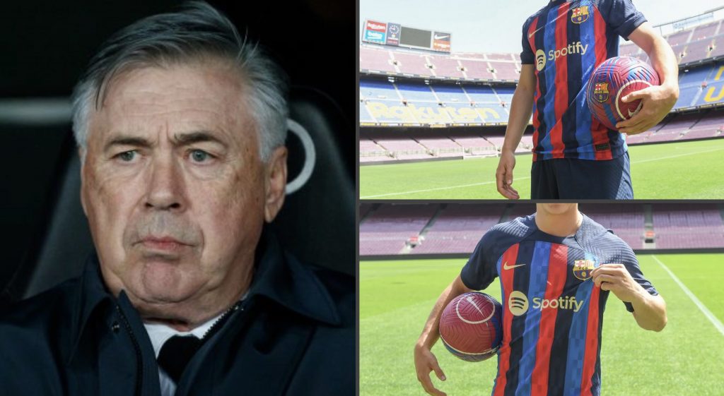 Collage Ancelotti y el nuevo fichaje culé. Foto: Barcelona.