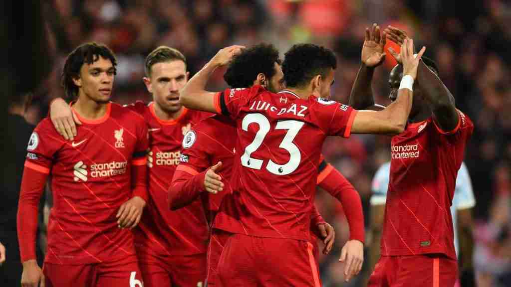 Celebración de gol de Liverpool. Foto: Premier League.