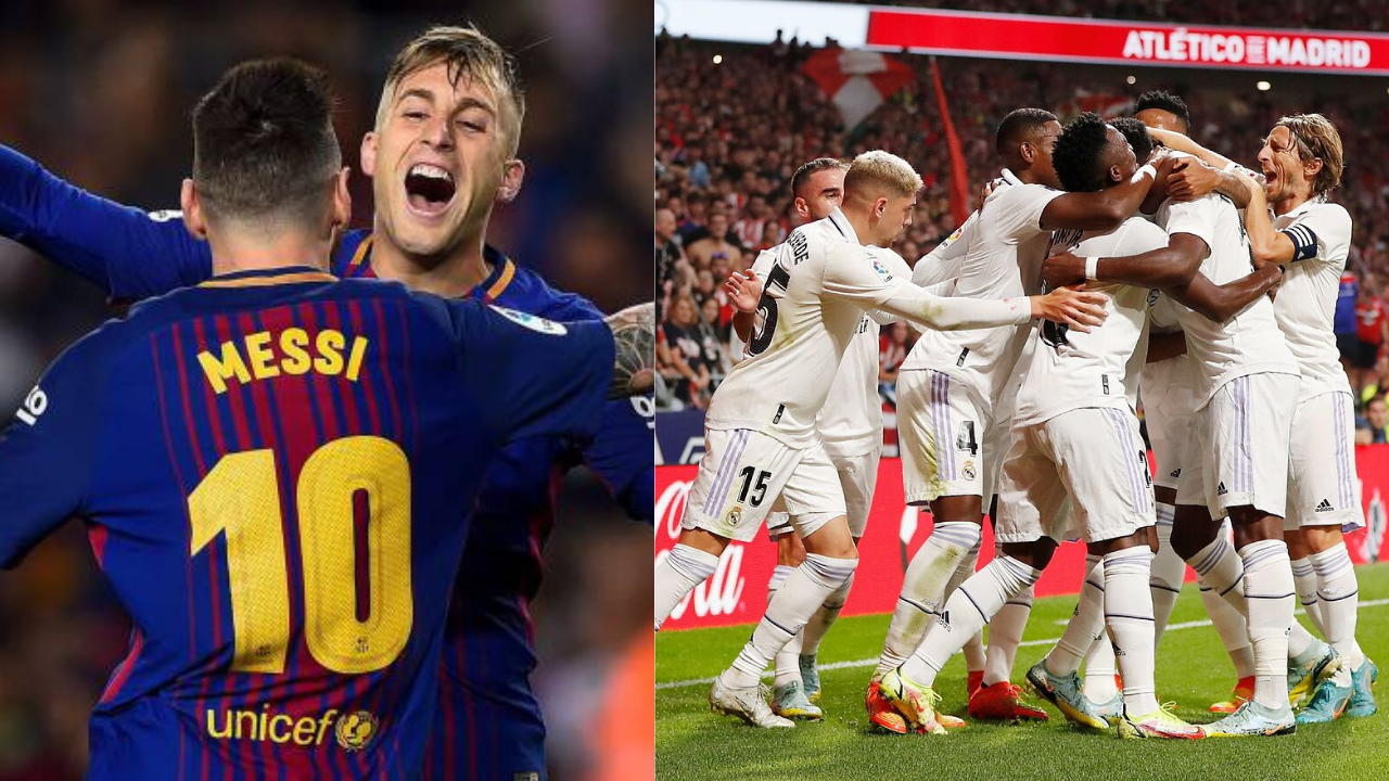 Deulofeu y Messi - jugadores del Real Madrid celebrando