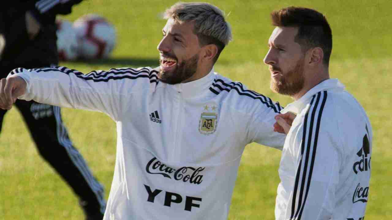 Messi y Agüero en Argentina.