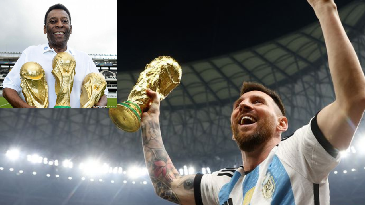 Collage de Pelé y Lionel Messi. Foto: Reuters.