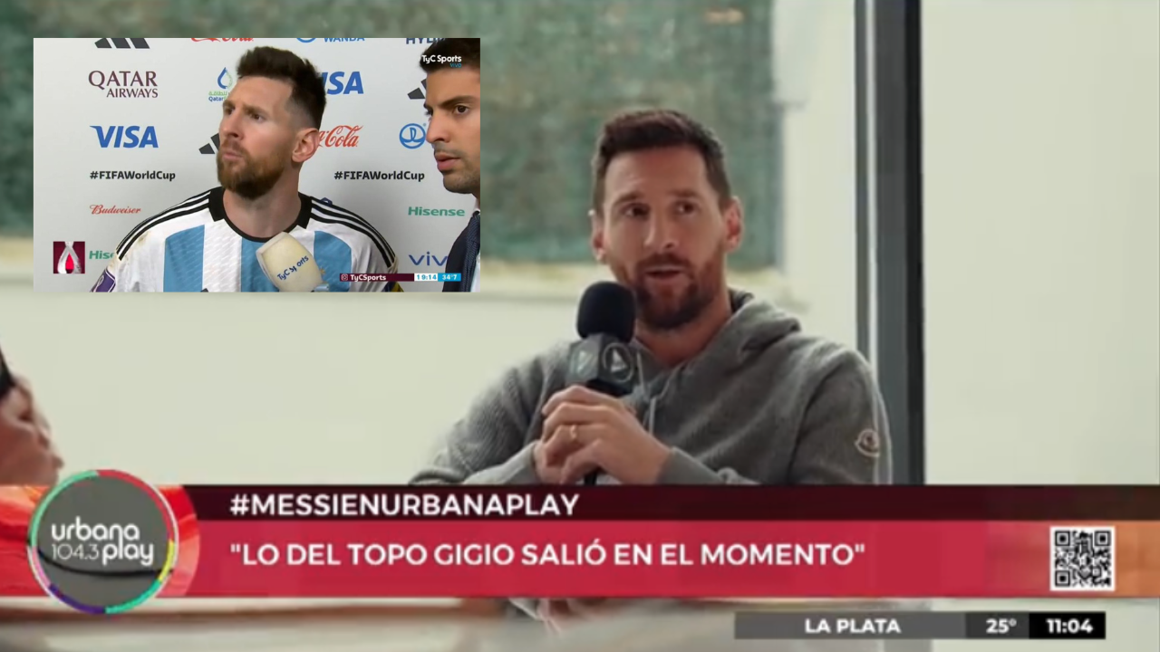 Collage de la entrevista de Messi. Foto: Urbana Play / TyC Sports.
