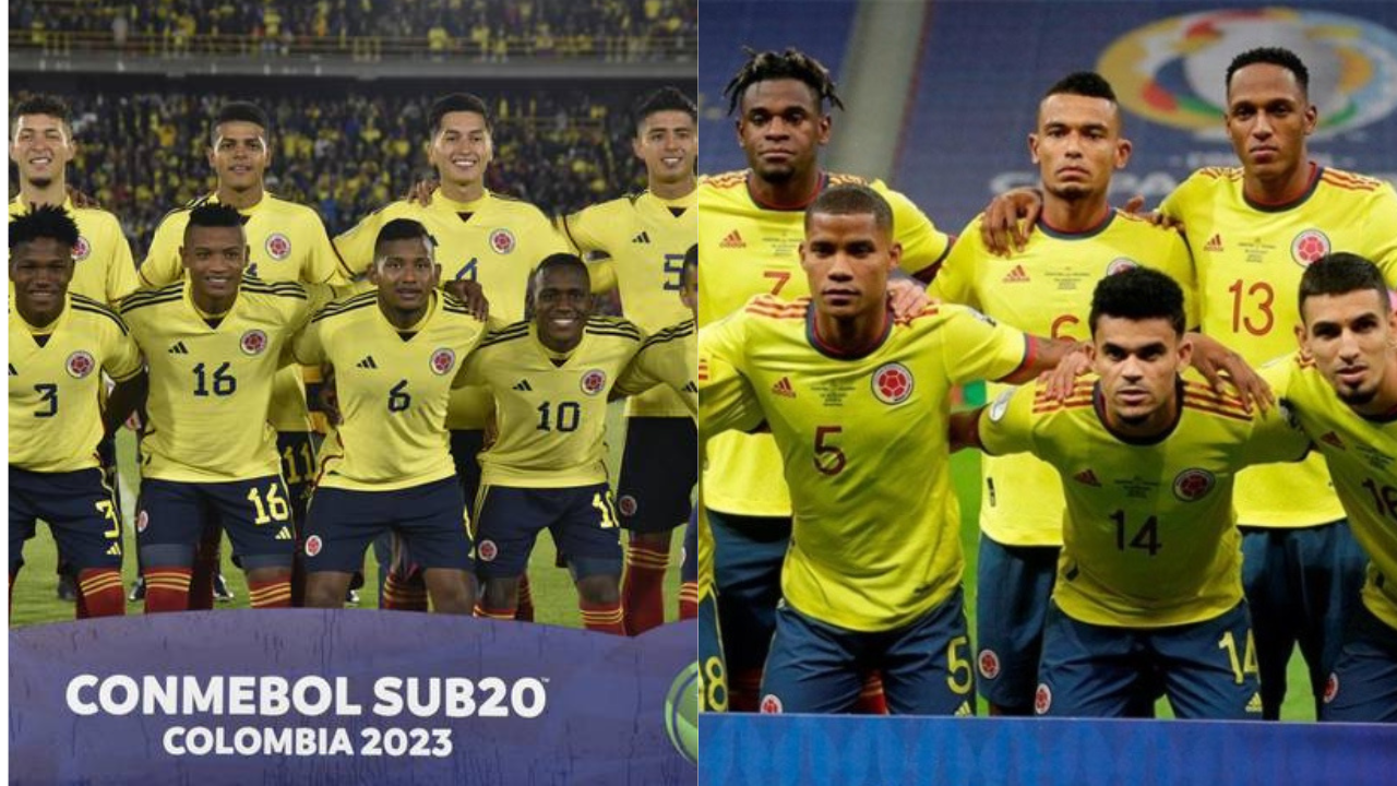 selección Colombia sub y selección Colombia mayores
