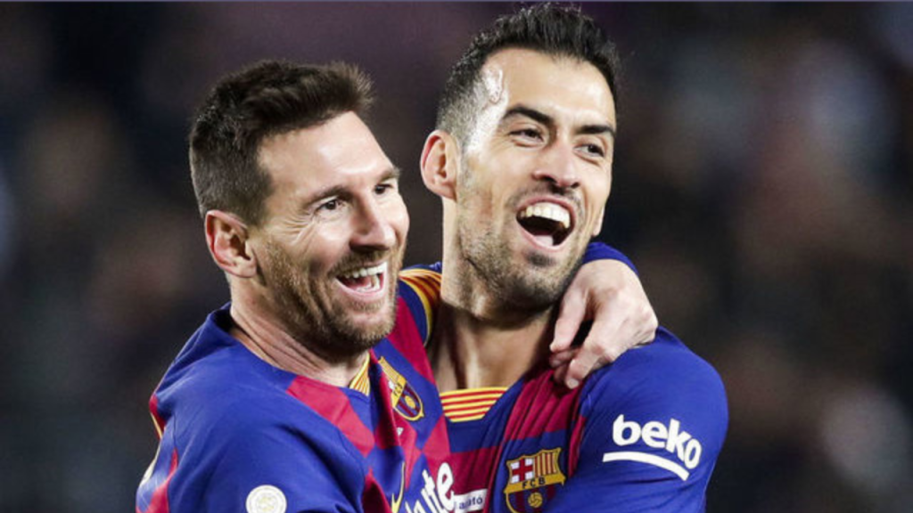 Lionel Messi y Sergio Busquets. Foto: Getty Images.